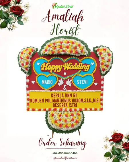Papan Bunga Pernikahan Wedding View Laut Merak